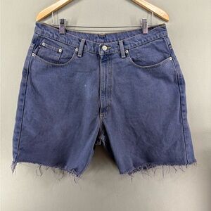 Vintage Polo Jeans Co. Shorts Size 34 Blue Ralph Lauren Banner Retro '90
